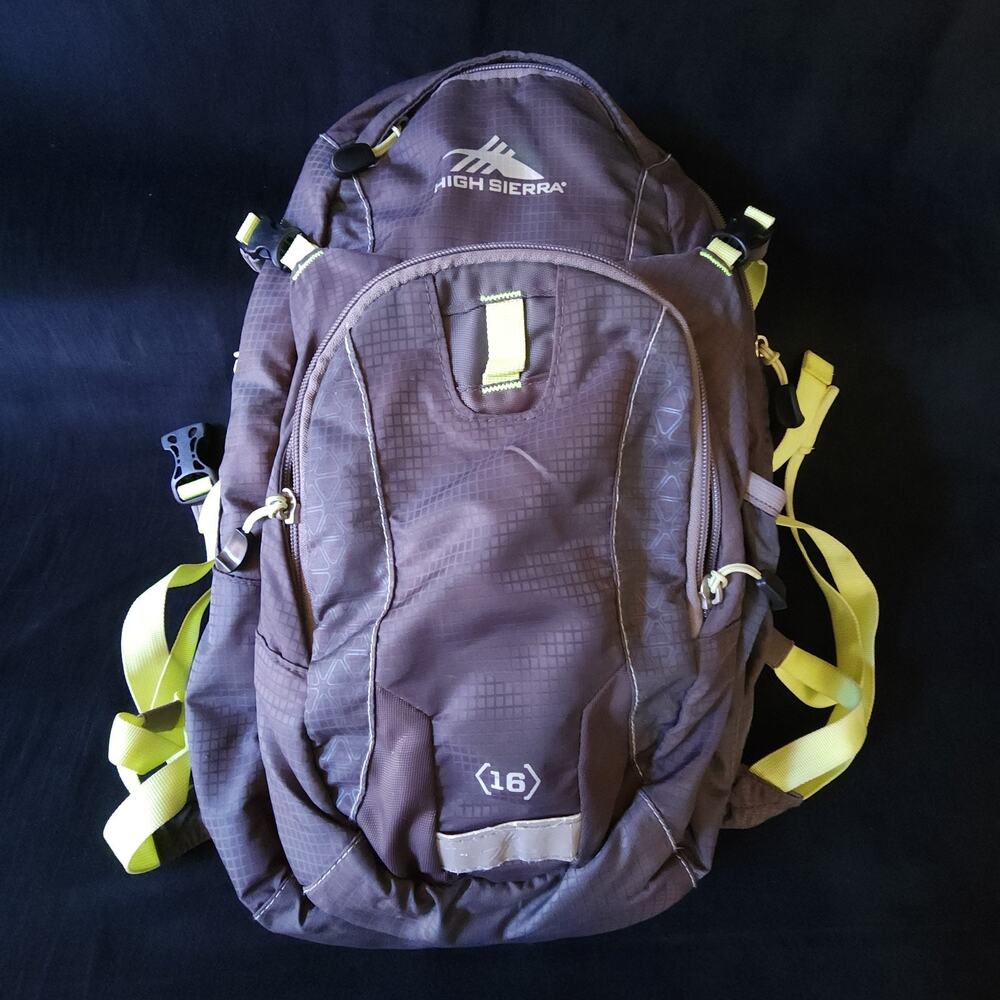 Gray Backpack 16 High Sierra Light Outdoor Hiking Camping Airflow Design Bag